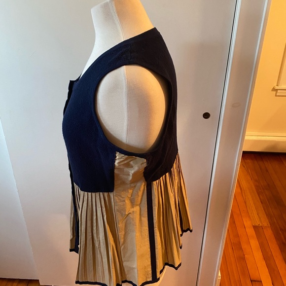 Anthropologie sweater sleeveless pleated top M - Picture 6 of 9